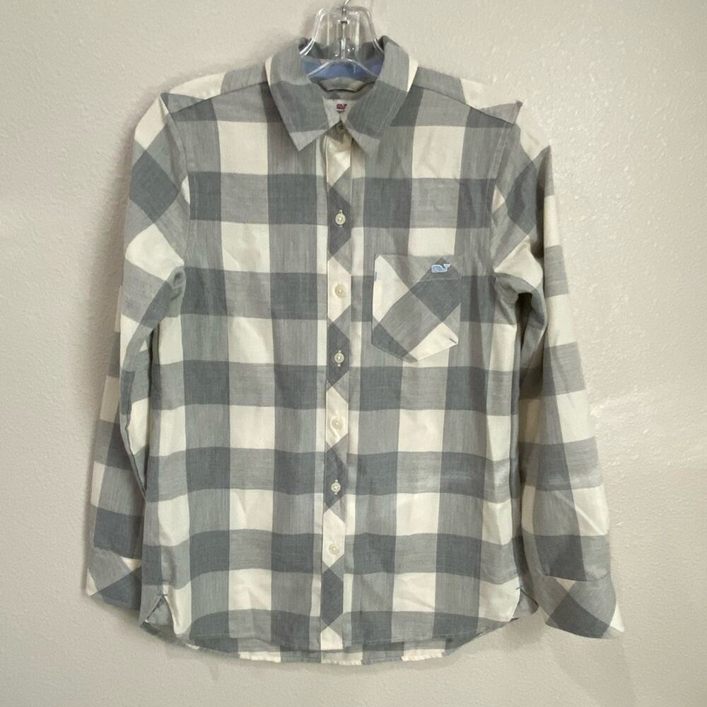 Vineyard‎ vines, long sleeve checkered top button down size 00